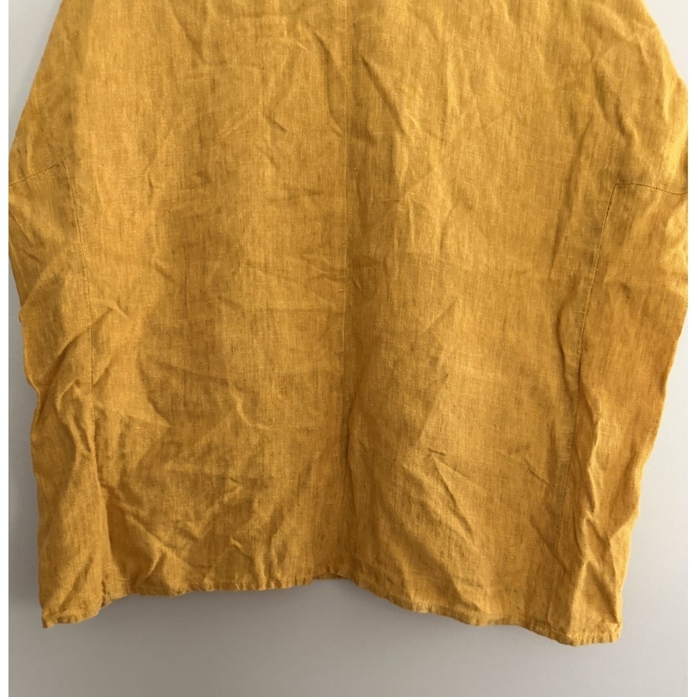 Eileen Fisher Organic Linen Square Top Mustard Yelllow Women's Size Small - Picture 6 of 10